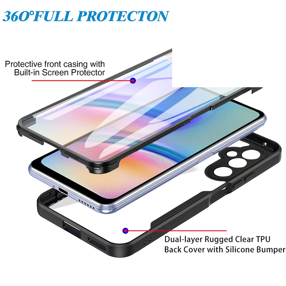 Ultimate 360° Clear Protective Case with Full Screen Shield