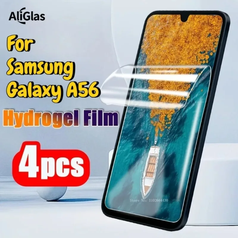 4 pellicole idrogel ad alta definizione per Samsung Galaxy A56, pellicola protettiva lucida per schermo, pellicola morbida in TPU per Samsung Galaxy A56