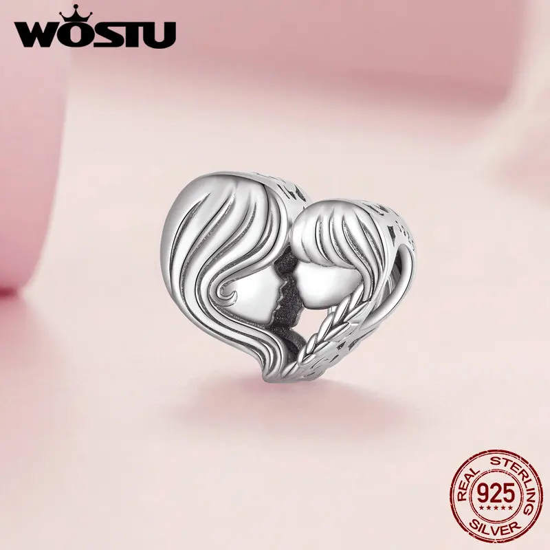 WOSTU 925 Sterling Silver Family Heart Charm - Compatible With Biagi, Troll, Chamilia Bracelets - View #8