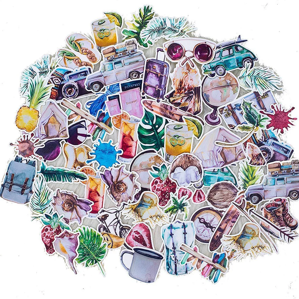 

10/30/70 шт., винтажные художественные наклейки с цветком и растением, ретро наклейки, детская игрушка, ноутбук, телефон, гитара, чемодан, автомобильный блокнот, водонепроницаемая наклейка