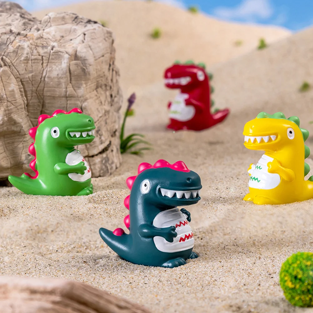 

4 Pcs Desktop Accessories Micro Landscape Dinosaur Animal Model Cute Garden Mini Figurines Scene