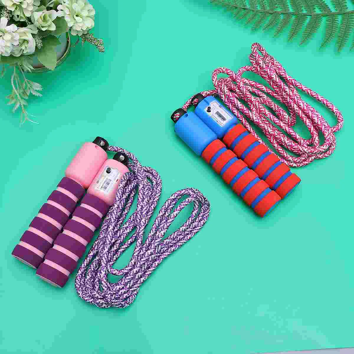 2 Pcs Counting Jump Rope For Workout With Electronic Counter Anti Slip Handle Suitable For Children Fitness Ropes Building
