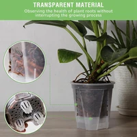 6 Inch Transparent Plastic Garden Pots Self Watering Planters 5 Pack With Deep Reservior 5