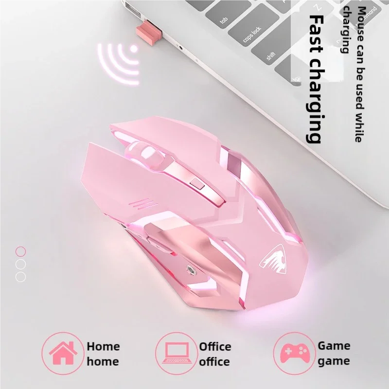 Wireless Mouse Gaming Mouse Optical Mouse USB Wireless Gaming Mouse RGB 6 Buttons For Desktop Laptop Ergonomic