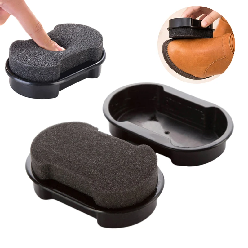 Sofa Quick Shine Shoes Brush Cleaner Leather Polishing Cleaning Liquid Wax Shining Sponge Polisher Shoe Boot 1Pc