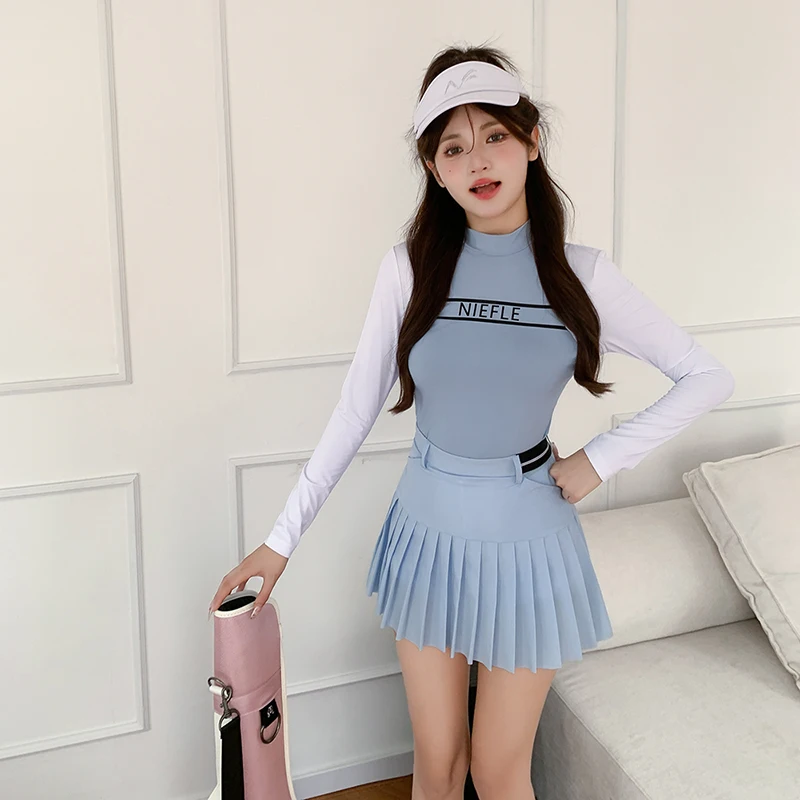 Autumn New Women's Long Sleeved Slim Fit Wear-resistant High-quality Temperament Short Skirt Outdoor Casual Sports Tennis Suit