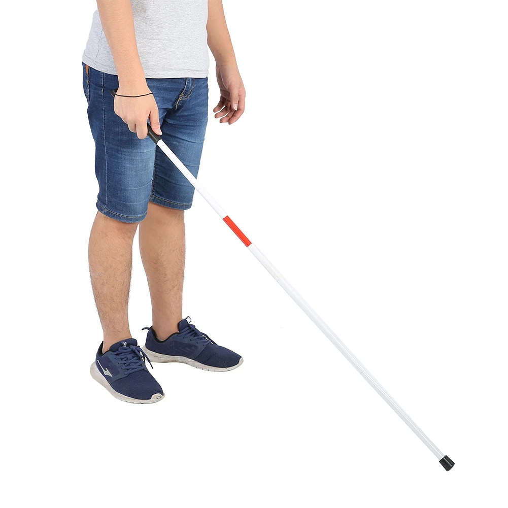 Walking Cane Foldable Walking Stick Reflective Cane Crutch Portable Anti Shock Blind People Folding Cane