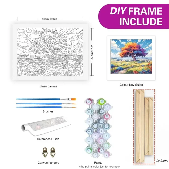RUOPOTY – peinture par numéros pour adultes, Kits avec cadre, fleurs, paysage de rue, image par numéros pour décoration de maison, 40x50cm 4