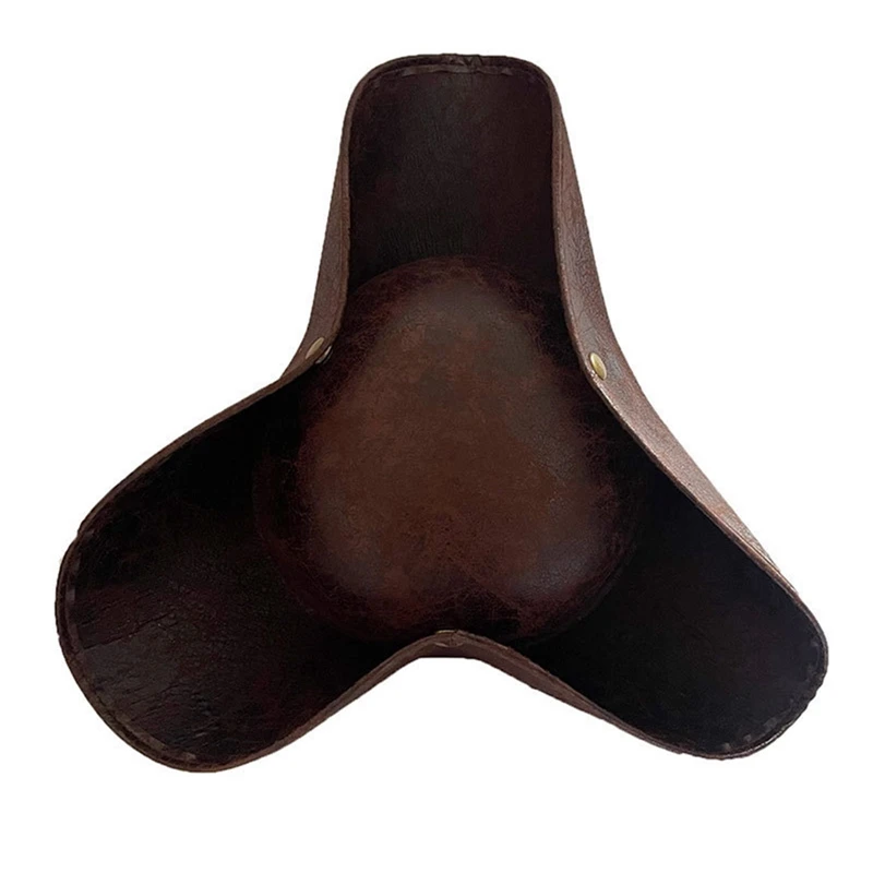 Brown Distressed Tricorn Hat Masquerade Party Men Women Faux Leather Pirate Costume Accessories Hats Cosplay Hats