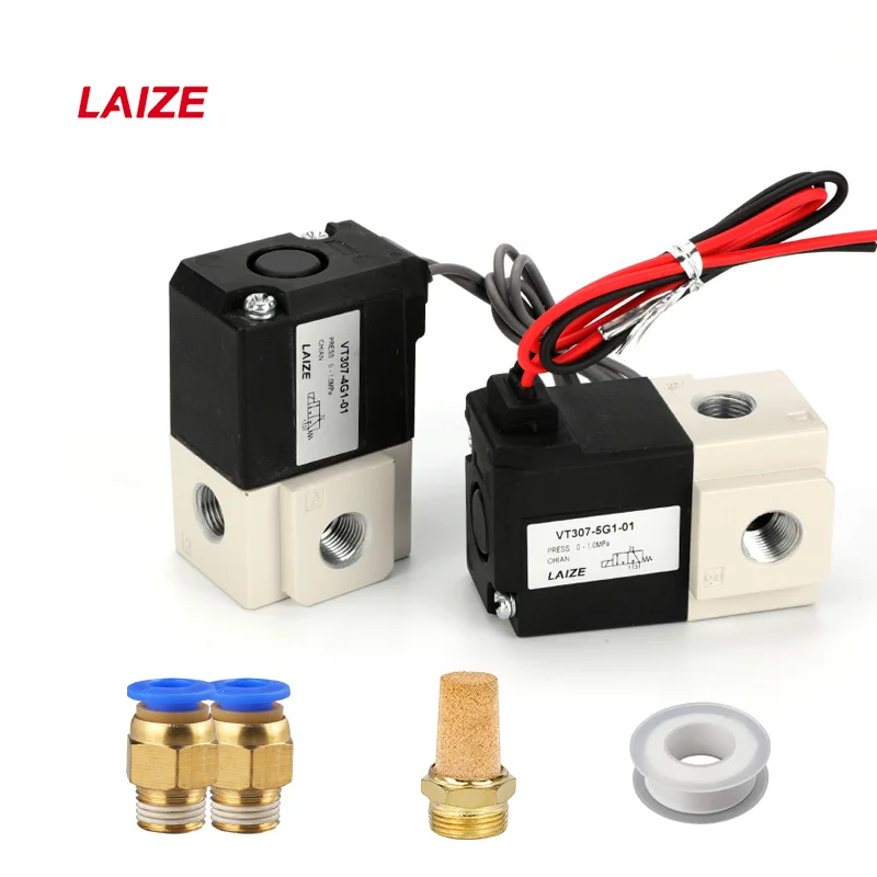 Elettrovalvola Pneumatica A 3 Vie 2 Posizioni 1/8 BSP Normalmente Chiusa DC12V In Ottone
