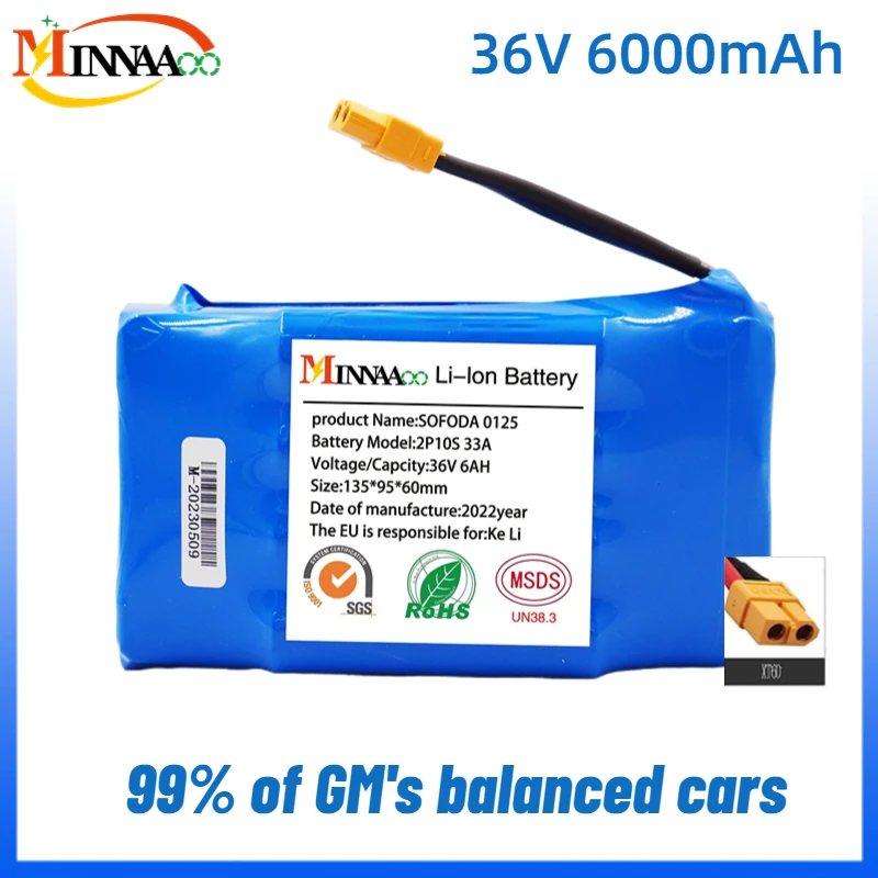 

36V 12A battery hoverboard rechargeable li-ion battery pack li-ion cell for electric self balance scooter hoverboard unicycle