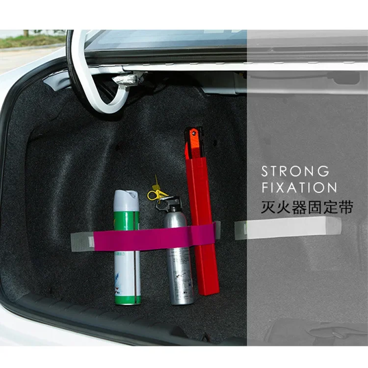 Car Trunk Organizer Trunk Organizer Trunk Storage Holder Car Trunk Straps Car Interior Organizer Car Trunk Storage Device Hook Loop Strong Adhesion Fixed Straps Debris Storage Belt Toy Magic Band Solid Color Anti-drop Baggage