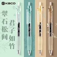 Kaco KEYBO Gel Ink Pen Set, 4pcs Bamboo Pattern Plastic Transparent Holder Soft Grip Aesthetic Pens, Taking Notes Dairy Writing 2