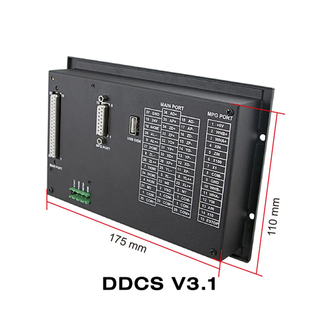 Ddcsv3.1 Cnc 모션 제어 컨트롤러 3 축 4 축 오프라인 제어 시스템은 비상 정지 핸드 휠로 Mach3 시스템을 대체합니다.