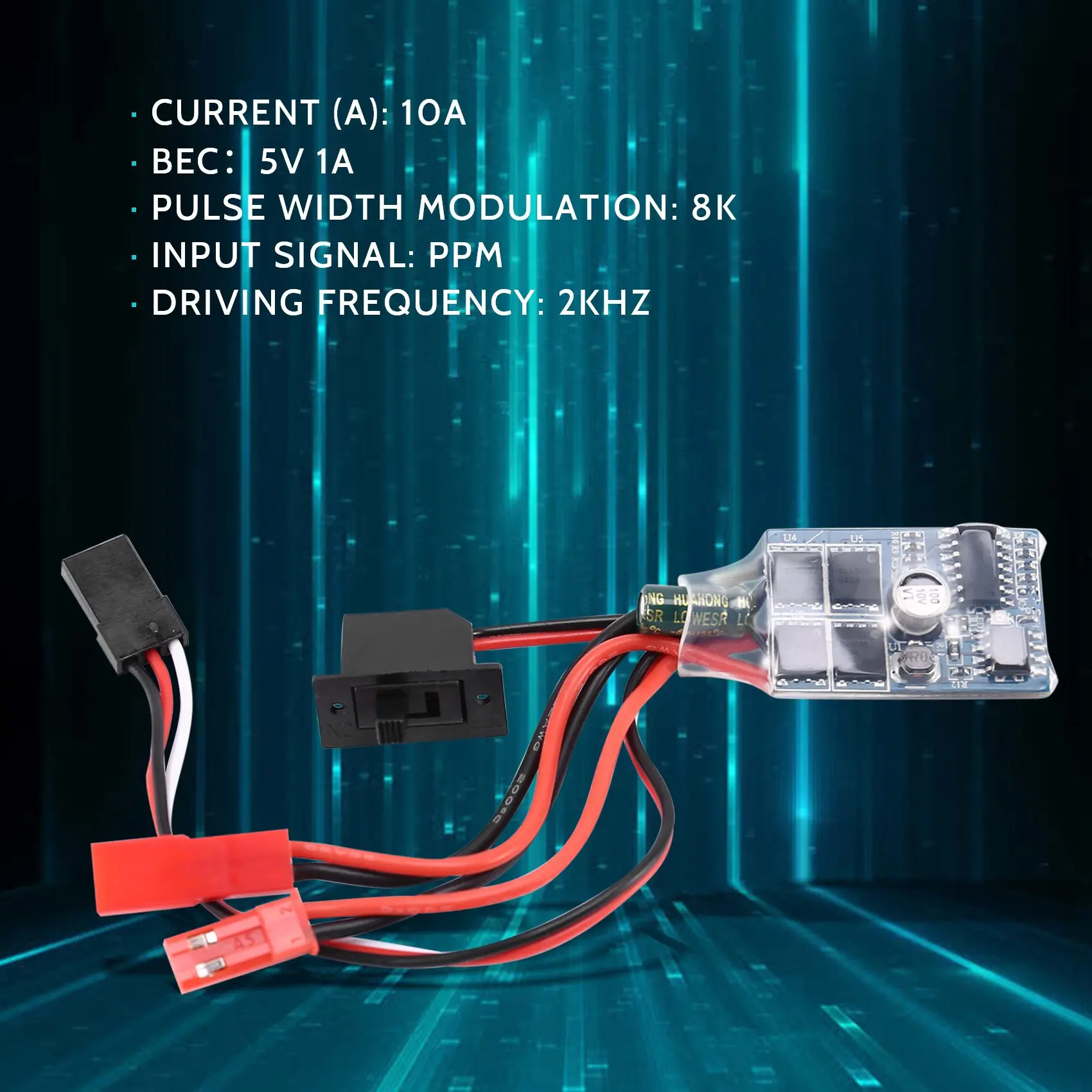 Rc ESC 10a Brushed Motor Speed Controller for Rc Car Boat W/o Brake without brake