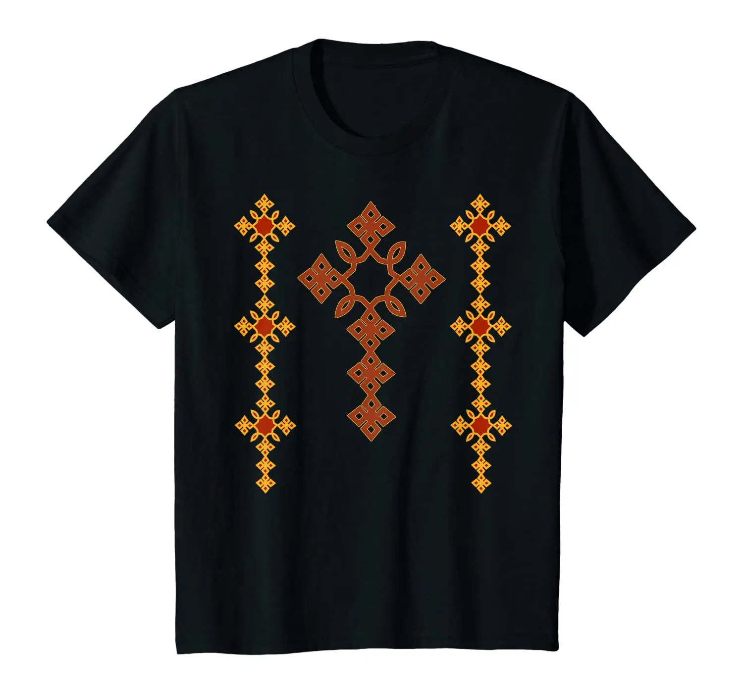 

Unique Religious Art Traditional Ethiopian Cross Mens T-Shirt. Summer Cotton Short Sleeve O-Neck Unisex T Shirt New S-3XL