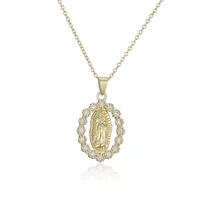 Pendentif Vierge Marie en Acier Inoxydable, Bijou au Design Classique, en Or, AAA CZ, Nouvelle Collection 6