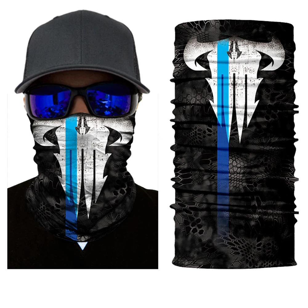 Skull Mask Ghost Balaclava Motorcycle Face Shield Neck Scarf Moto Motorbike Bandana Head Guard Men Sun Masks Headband