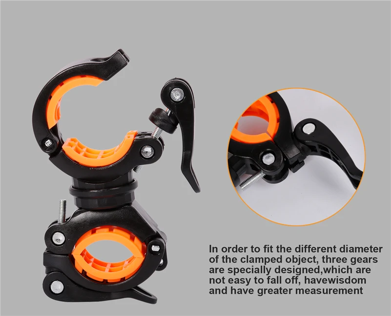 Sc189fe7f4acd4dd3a1d0b31d2337dc3ck Bike Light Bracket Multifunctional 360 Degree Rotatable Bicycle Lamp Holder LED Flashlight Stand Cycling Accessories Mallzona