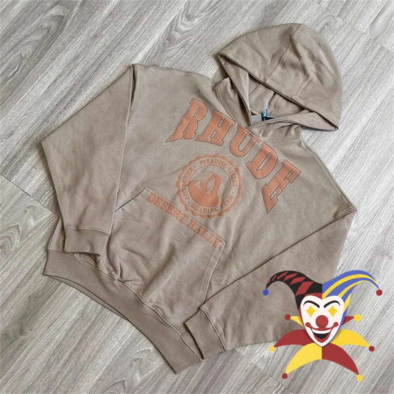 

Puff Print Rhude Hoodie For Men Women Best Quality Vintage Oversize Sweatshirts Pullovers Hooded With Tags