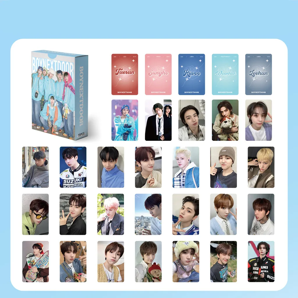 Kpop Boy Band BOYNEXTDOOR New Album Lomo cards Photocards Double Sided Printd Postcards 55Pcs Fans Collection