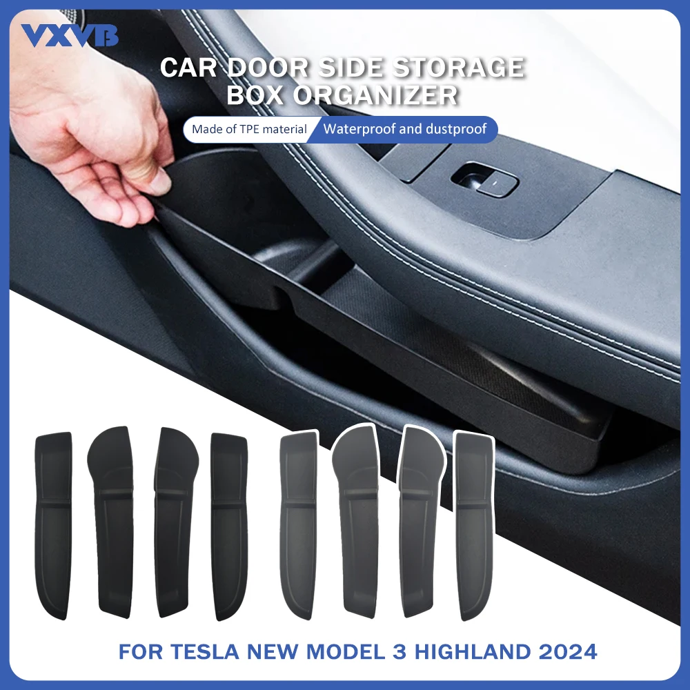 

Боковой ящик для хранения для Tesla Model 3 Highland 2024, подлокотник для передней и задней ручек, органайзер, модель3 + аксессуары для интерьера