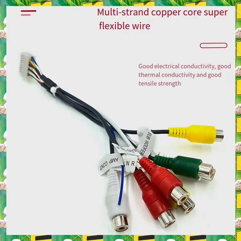 20 Pin Android Car Stereo RCA Wiring Harness Adapter 7-Head RCA Audio/Video AUX Cable