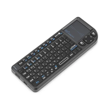 오리지널 Rii X1 2.4GHz 미니 무선 키보드, 안드로이드 TV 박스/PC/노트북용 터치 패드가 있는 영어/RU/ES/FR 키보드