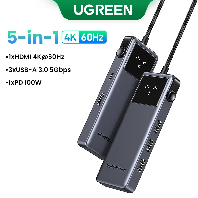 UGREEN Uno USB C HUB 6-in-1 4K60Hz PD100W 10Gbps USB3.2 Splitter Adapter for Laptop Macbook Pro Air USB Expander Docking Station - Image 10