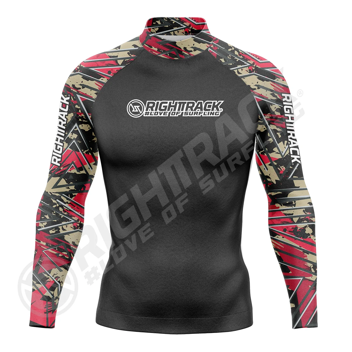 Men's Surfing Shirt Spray Camo Lycra Rashguard RIGHTTRACK Surf Sportswear Beach UV Swimwear UPF50+ mens surfing rashguard