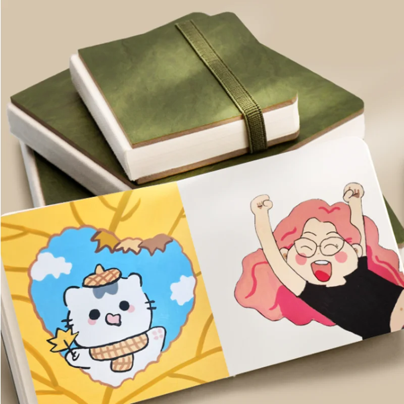 정사각형 수채화 용지 100% 면 300g 고급 그레인 휴대용 미니 페인팅 용지 책 30매 미술 용품