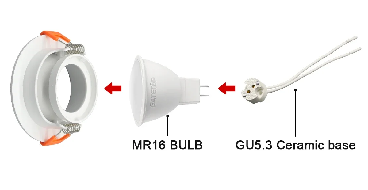 Description Picture 6 of item1-10pcs Ceiling Spotlights 5W LED Downlight MR16 Energy Saving DC 12V 24V Warm light Angle Adjustable Rotating Indoor Lighting