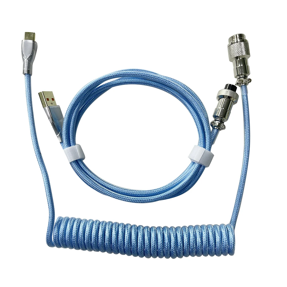fio duplo-Sleeved, conector destacável do aviador do metal, USB tipo C