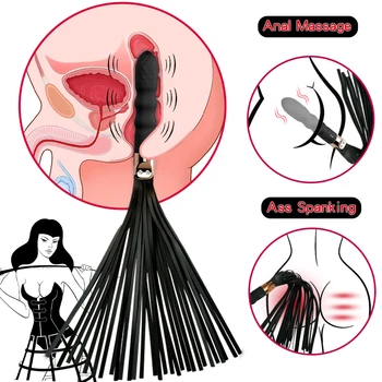 Anal whip Vibrators Multifunction Butt Plug Anal Plug Powerful Motor Unisex Sex Toys For Women Men Product Magnetic charging 3