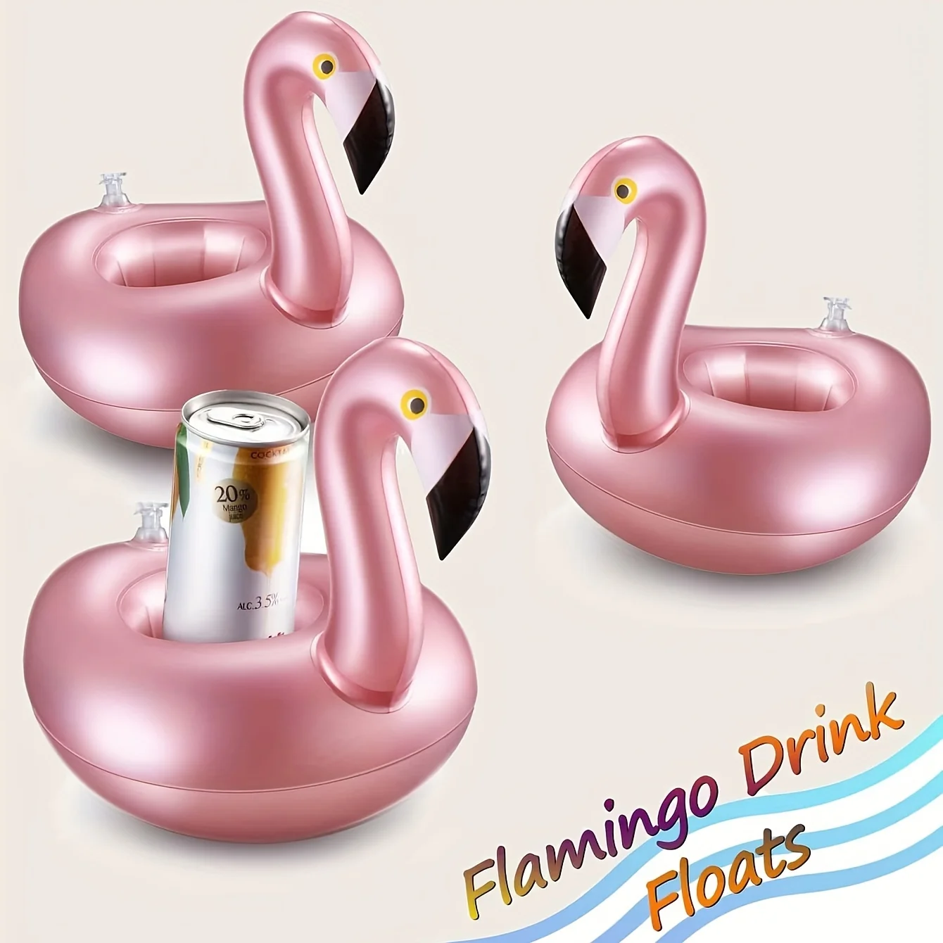 1Pc, Summer Swimming Pool Flamingo Cup Holder Inflatable Water Coaster Floating Drink Cup Holder