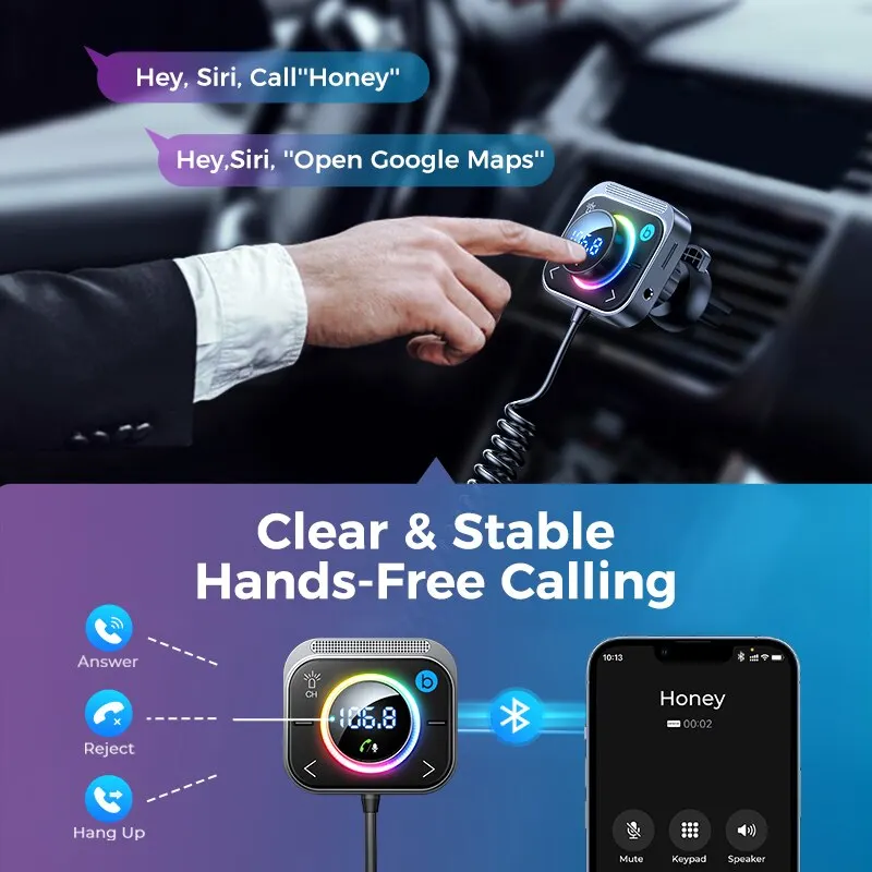 Joyroom Bluetooth 5.3 FM/AUX Bluetooth Car Charger...