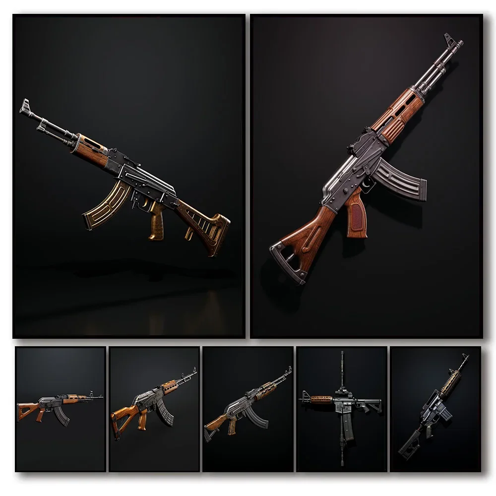 

* 1 шт. фотобумага на стену, художественный прицел AK47, холст, живопись, современные обои, Современная винтовка, украшения для гостиной, фрески, фрески