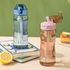 Portable Sport Tea Coffee Cup Plastic Water Bottle With Straw for Drinking Kitchen Tools Kids Water Bottle for School 2