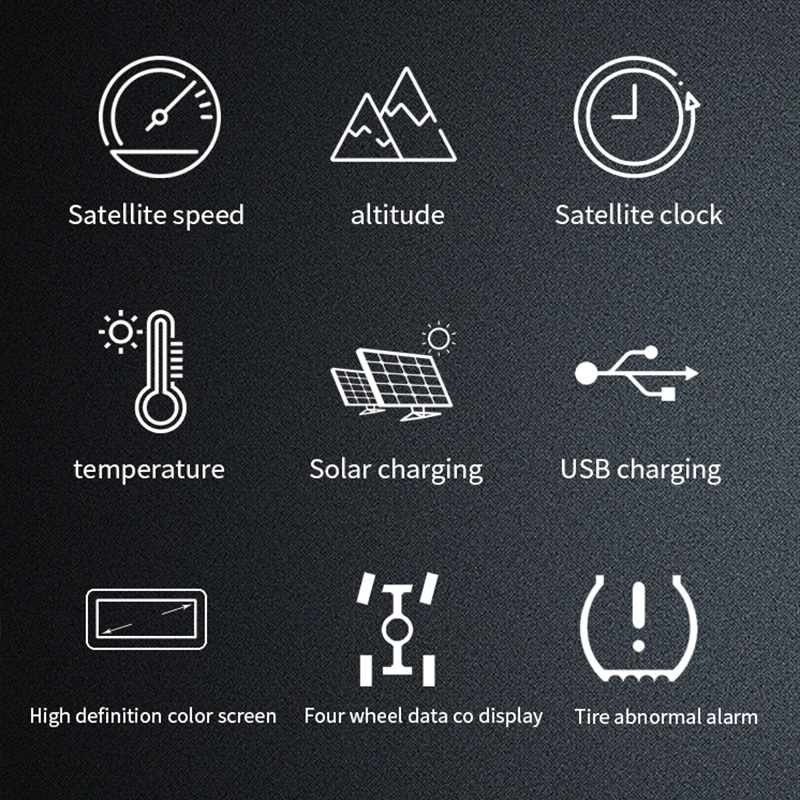 HUD GPS Speedometer + TPMS Tyre Pressure Monitoring System 2 in 1 Car Wireless Solar Power Security Alarm System