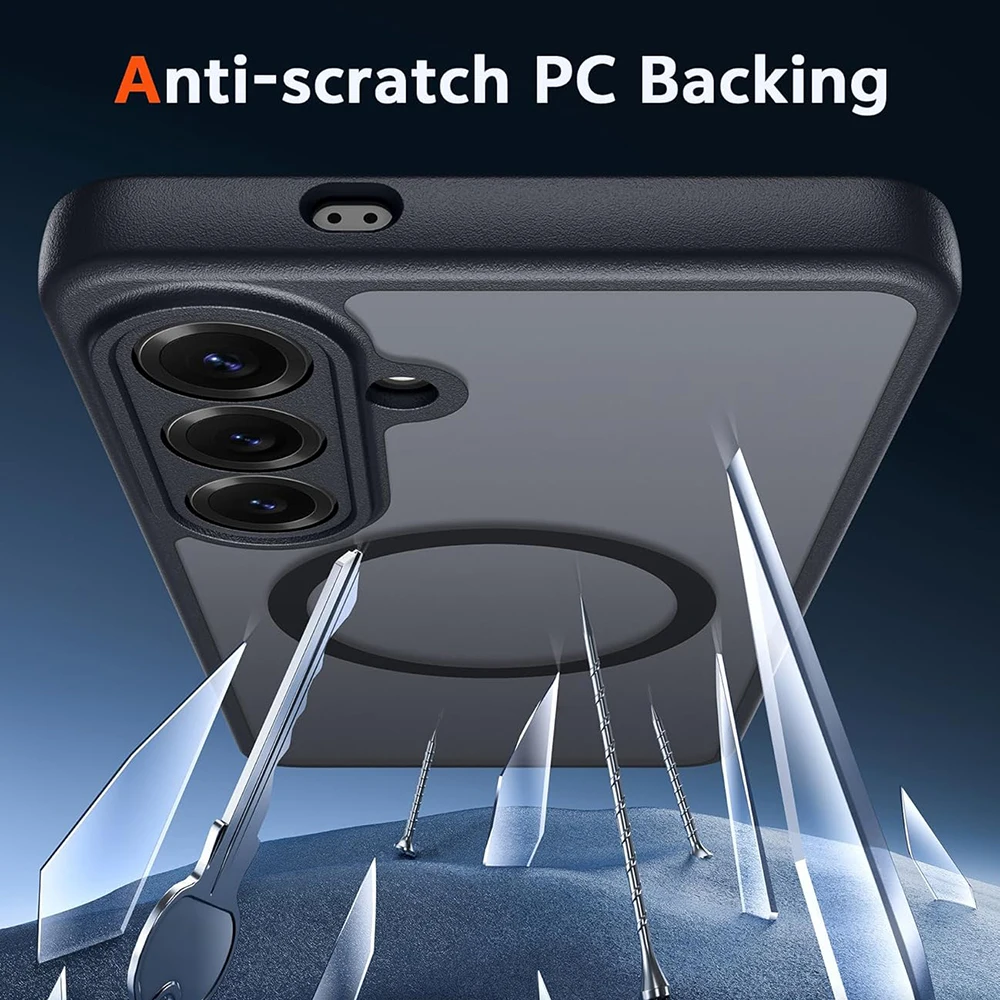 Magnetic Translucent Shockproof Phone Case - Matte Finish
