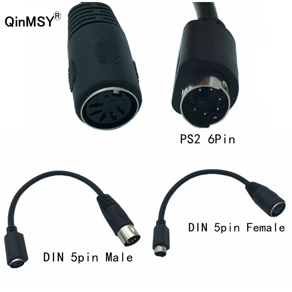 Nuovo Cavo Ps2 Din5 Maschio A Md6 Femmina 0.15M Per Tastiera Mouse Ps2 Din 5Pin Femmina A Md6 Midi 6Pin Maschio Cavo 15Cm