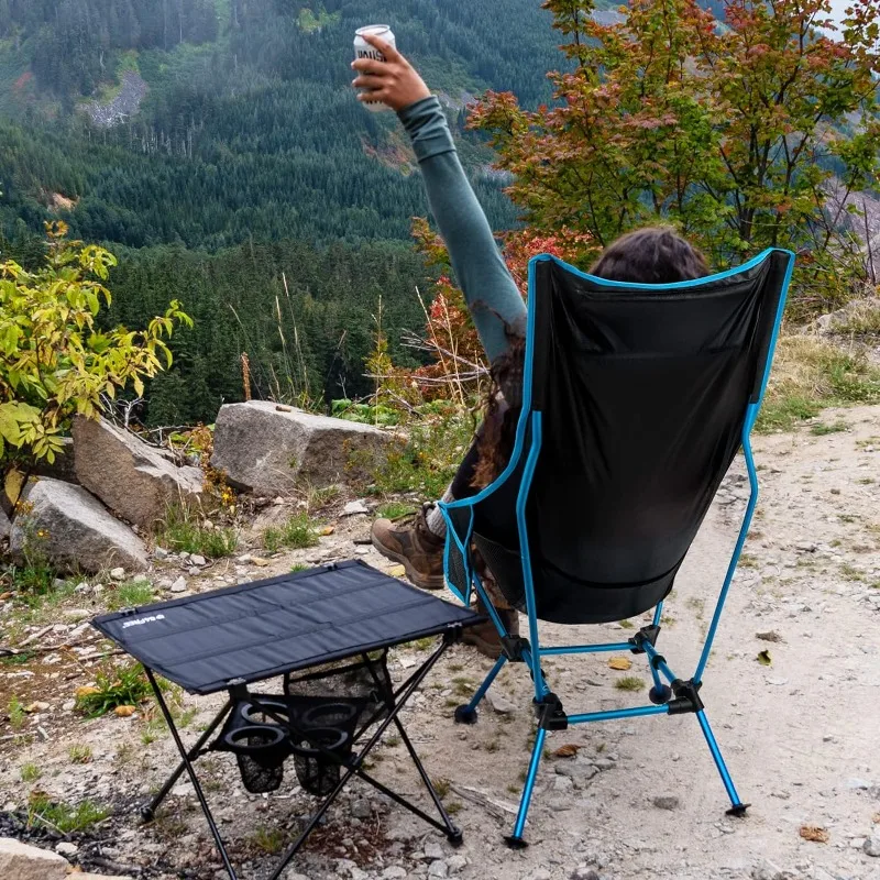 

Chair, Folding Chair Lawn Chair Heavy Duty 330lbs with Headrest & Pocket for Outdoor Camp Travel Beach Hiking