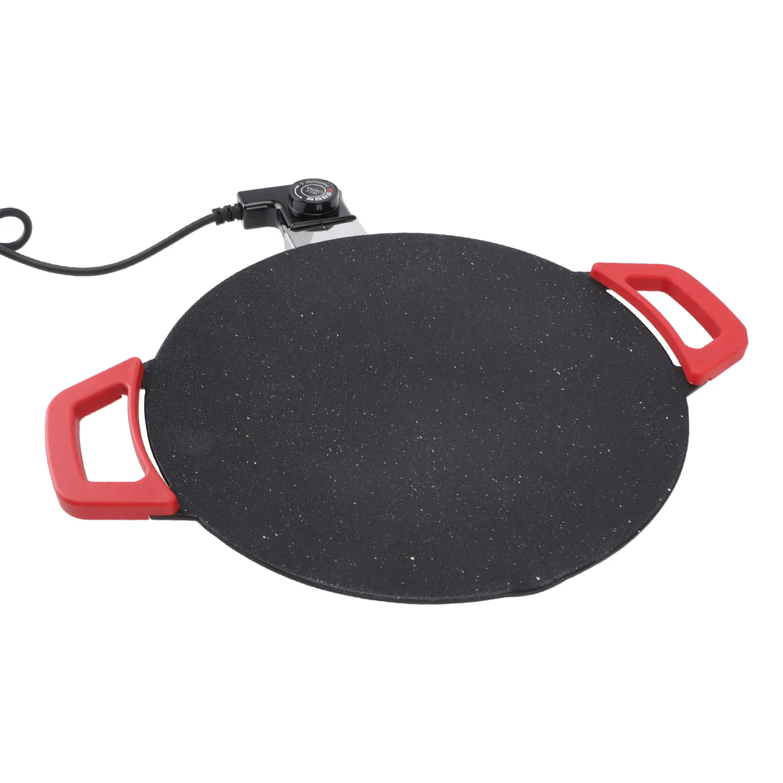 30cm Electric Grill Pan Round BBQ Griddle Concave Design Nonstick Coating Temperature Knob Adjustment Electric Grill Plate 4