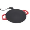 30cm Electric Grill Pan Round BBQ Griddle Concave Design Nonstick Coating Temperature Knob Adjustment Electric Grill Plate 4
