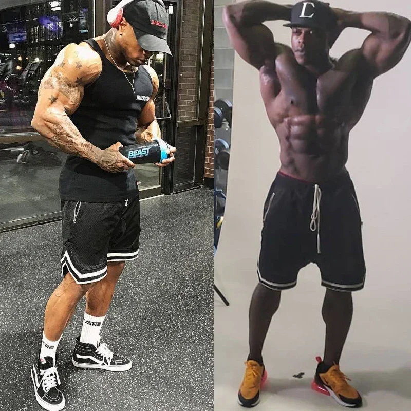 Männer Basketball Shorts Quick Dry Mesh Gym Shorts Fitness Männlich Sport Kurze Hosen mit Zipper Taschen Sommer Multi-farbe S ~ 5XL – Detail 6