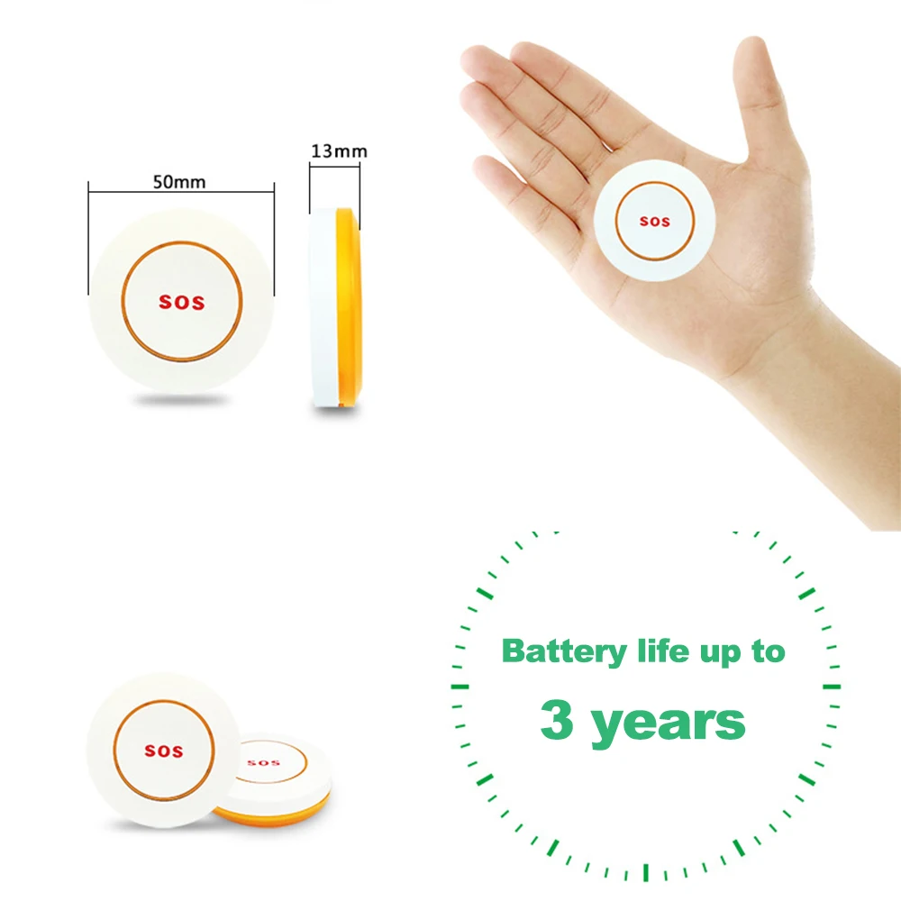New SOS Wireless 433M Sensor Button Elderly Emergency Button Old Man Self Defense Home Burglar Work for 433MHz Home Alarm System