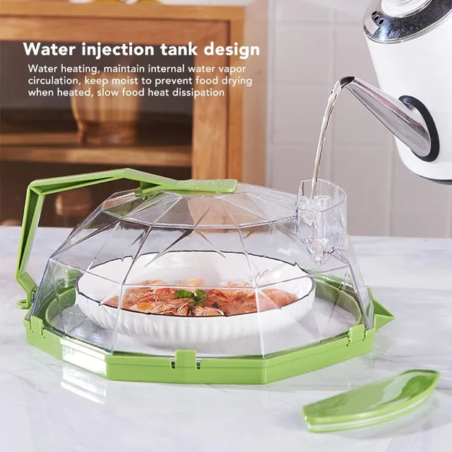 Couvercle anti-éclaboussures transparent pour micro-ondes avec poignée et trous de ventilation réglables, résistant à la chaleur, pour aliments 1