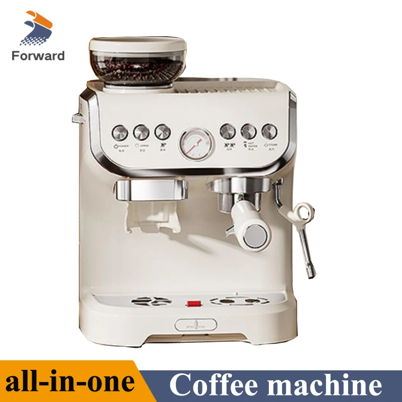 All-in-one Coffee Machine for Home Office Cafe Small Expresso Coffee Maker  White / Blue Automatic Coffee Machine with Grinder