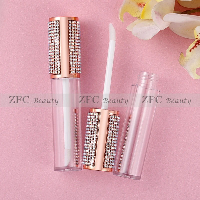 

Custom Logo 5ml Lip Gloss Tubes Diamond Pearl Empty Tube Lip Balm Soft Lipgloss Bottle Makeup Squeeze Clear Lip Gloss Container