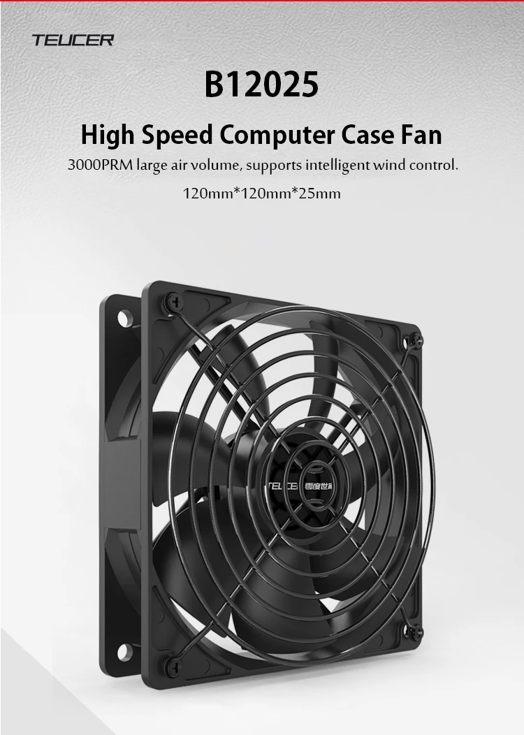 3000RPM Cooling Fan Industrial Grade Large Air Volume Computer Fan 4Pin or Big 4
